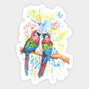 Rainbow Parrots Sticker